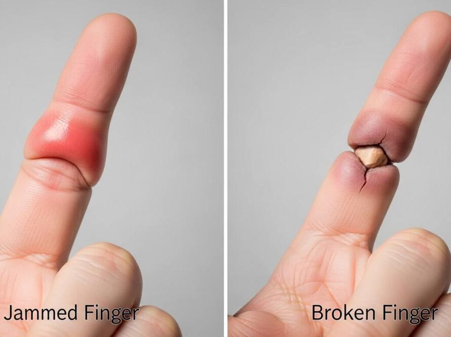 jammed finger vs broken finger