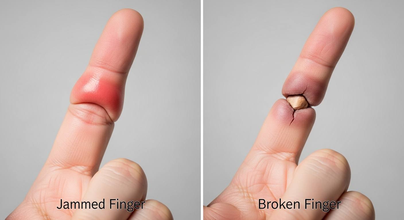 jammed finger vs broken finger